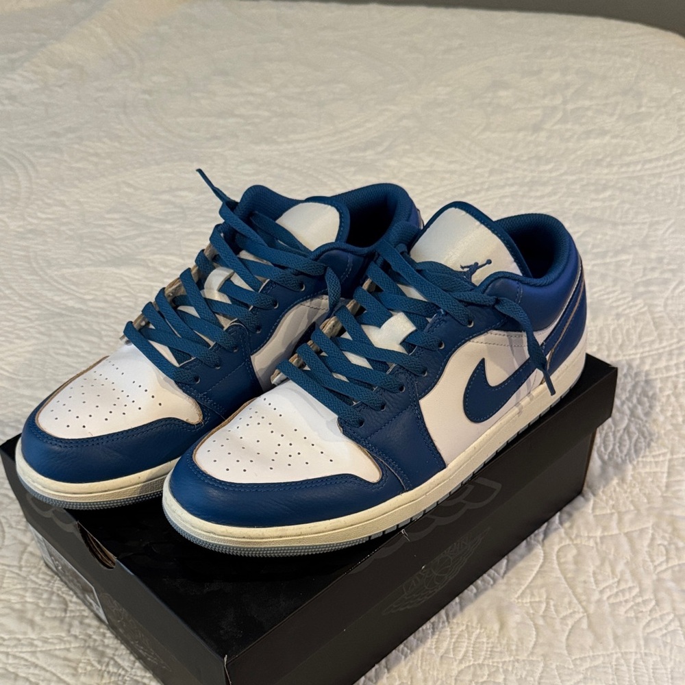 Air Jordan 1 Low SE. Mens Size 12. White and  Industrial Blue.